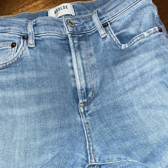 AGOLDE Mid Rise Blue Skinny Jeans Size 26 - Picture 10 of 11